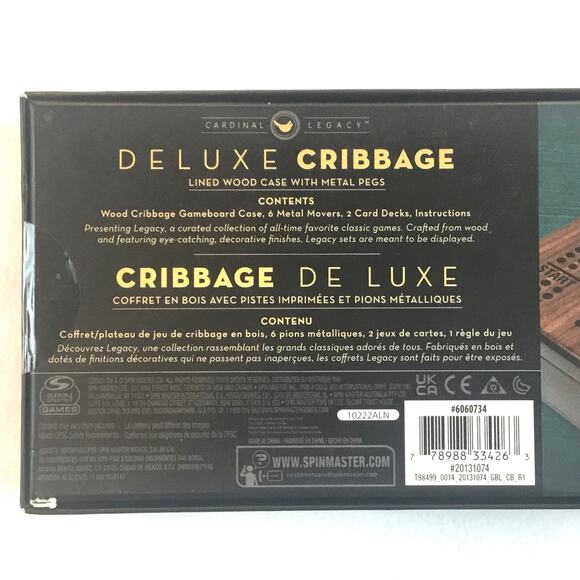 Cribbage Game New in Box Deluxe Cardinal Legacy 2-4 Players - Picture 3 of 5